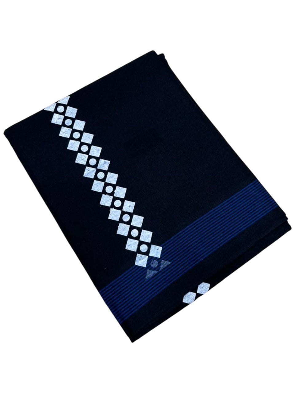 Southloom Black Printed Single Mundu / Otta Mundu / Lungi (South Indian Kerala Dhoti)