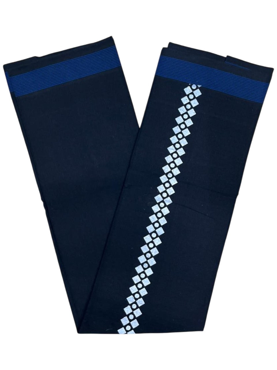Southloom Black Printed Single Mundu / Otta Mundu / Lungi (South Indian Kerala Dhoti)