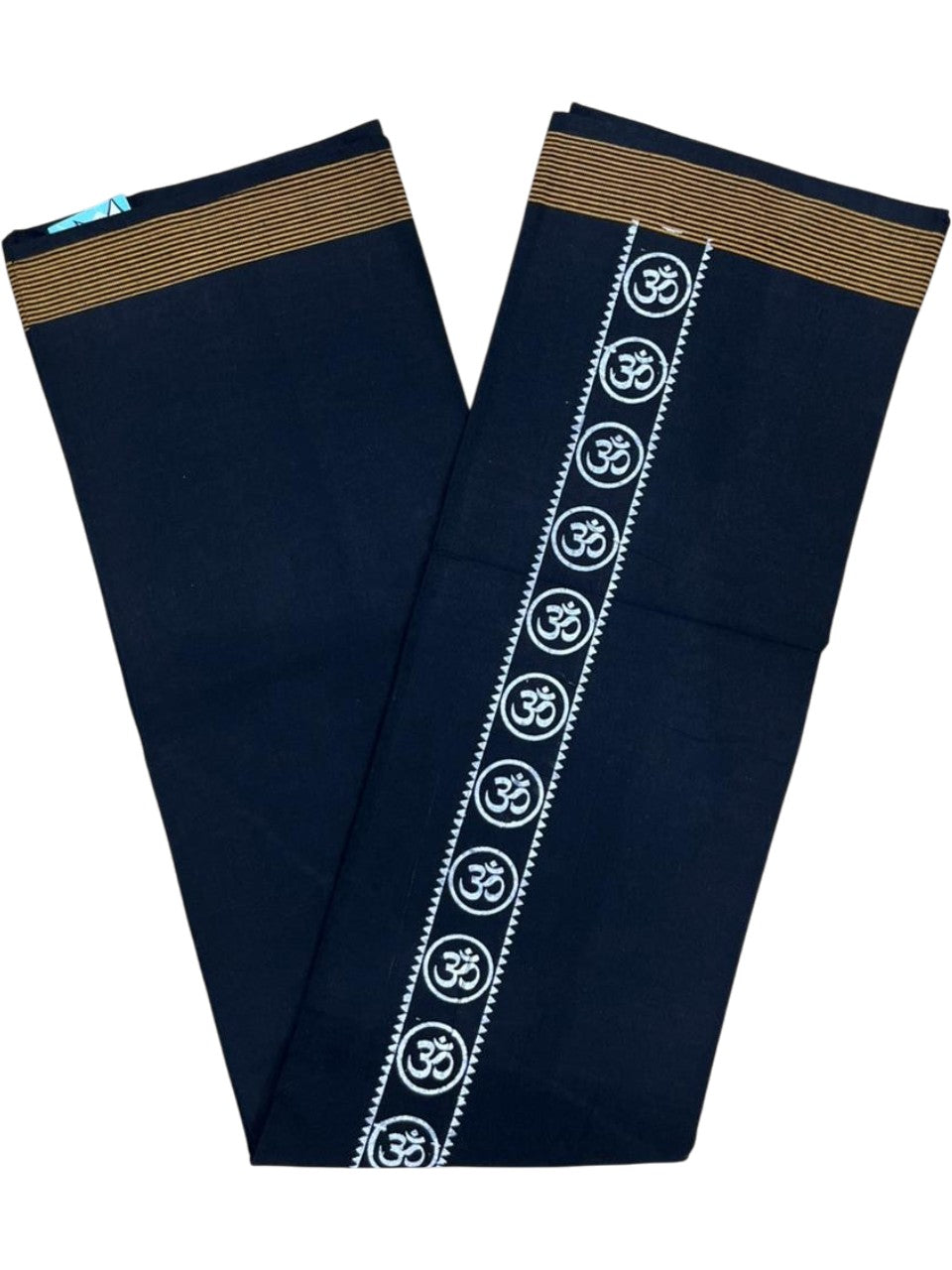 Southloom Black Printed Single Mundu / Otta Mundu / Lungi (South Indian Kerala Dhoti)