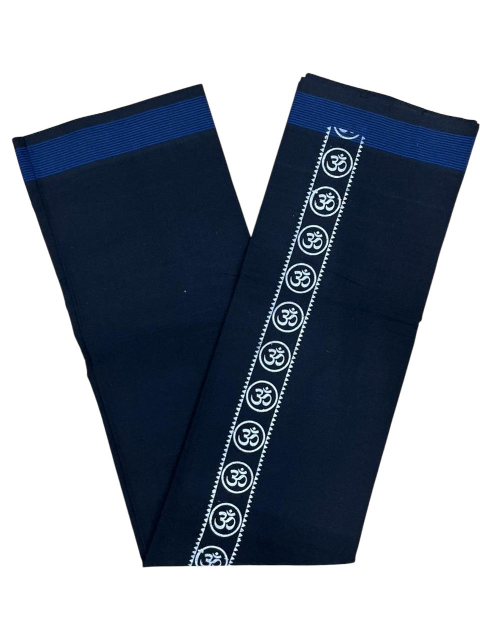 Southloom Black Printed Single Mundu / Otta Mundu / Lungi (South Indian Kerala Dhoti)