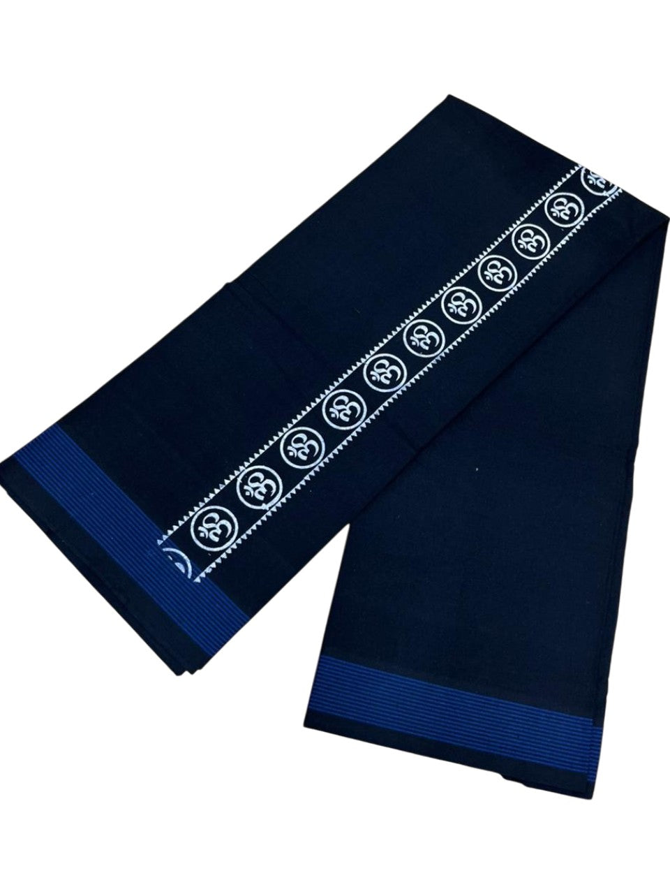 Southloom Black Printed Single Mundu / Otta Mundu / Lungi (South Indian Kerala Dhoti)