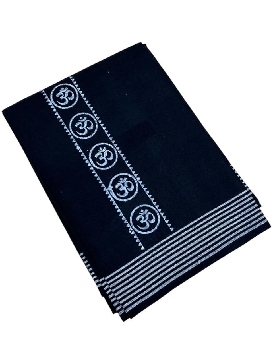 Southloom Black Printed Single Mundu / Otta Mundu / Lungi (South Indian Kerala Dhoti)
