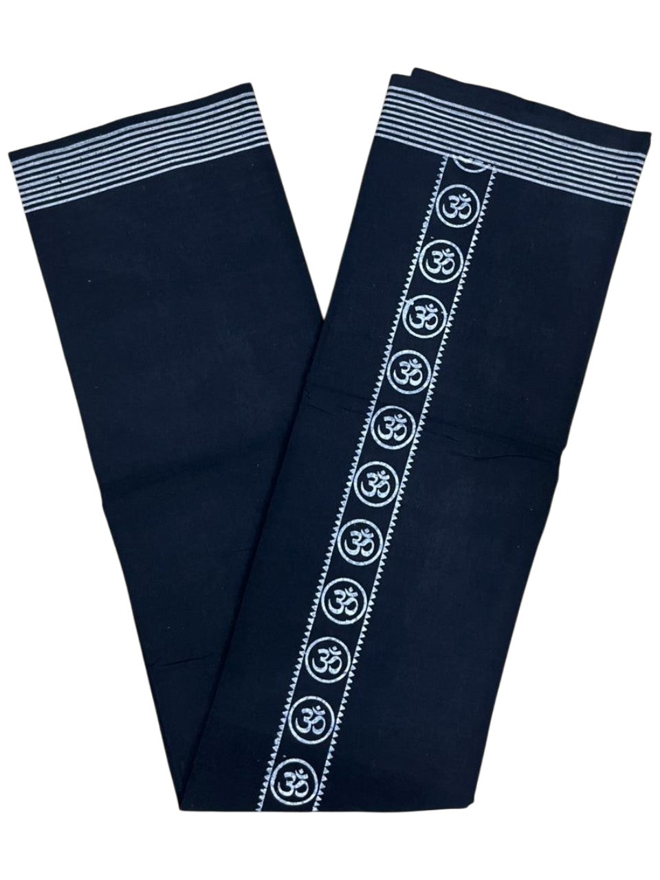 Southloom Black Printed Single Mundu / Otta Mundu / Lungi (South Indian Kerala Dhoti)