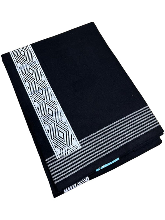 Southloom Black Printed Single Mundu / Otta Mundu / Lungi (South Indian Kerala Dhoti)