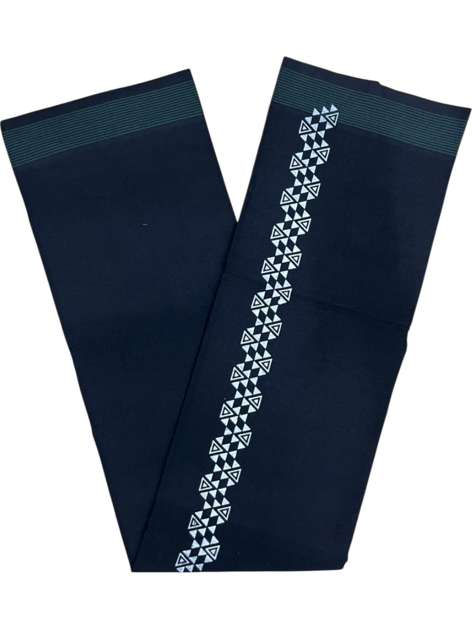 Southloom Black Printed Single Mundu / Otta Mundu / Lungi (South Indian Kerala Dhoti)