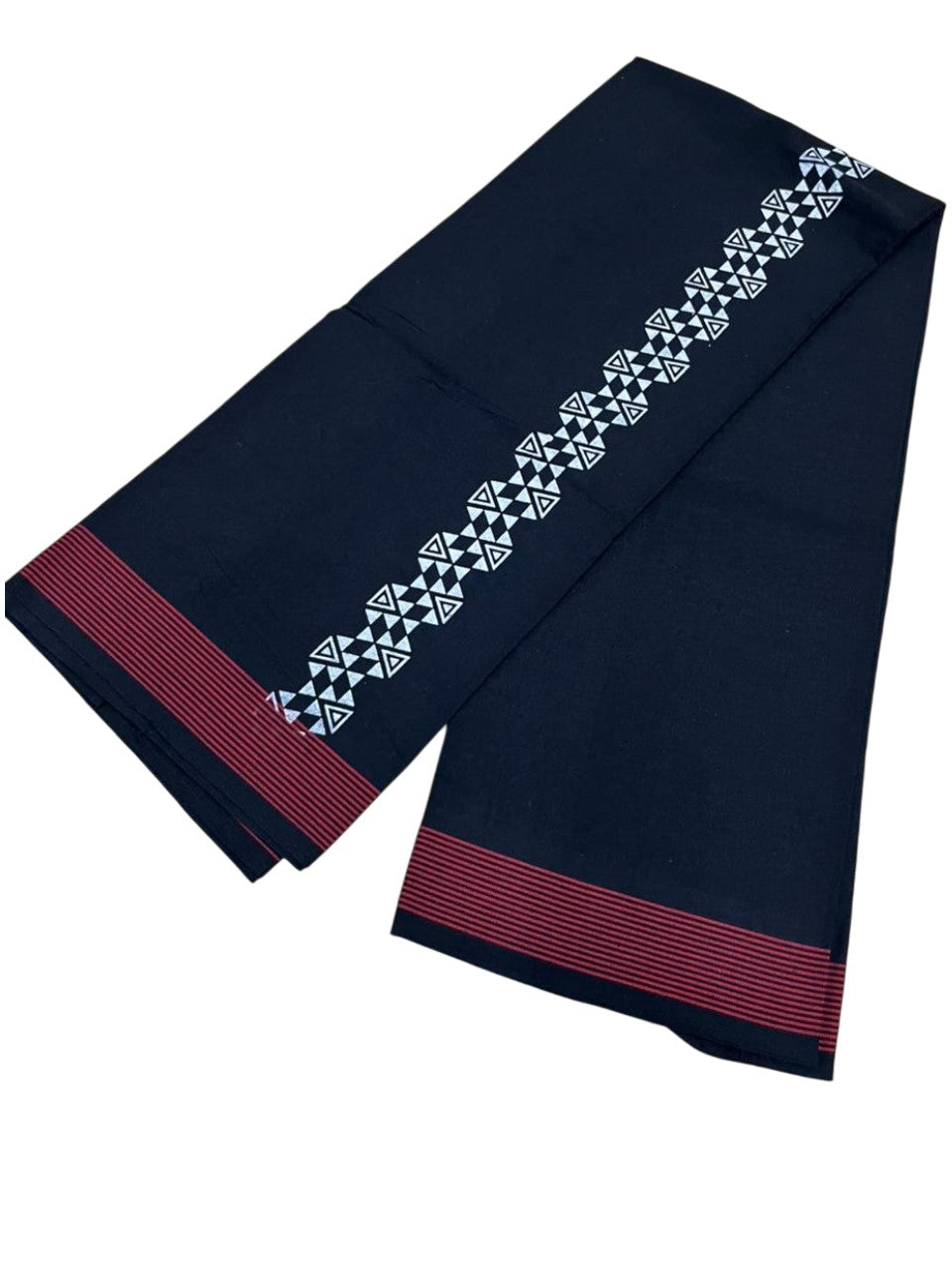 Southloom Black Printed Single Mundu / Otta Mundu / Lungi (South Indian Kerala Dhoti)