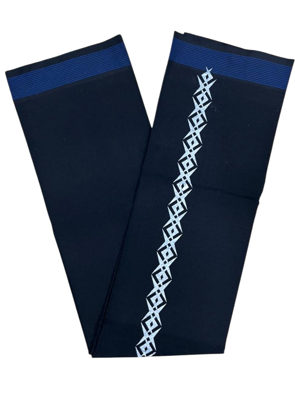 Southloom Black Printed Single Mundu / Otta Mundu / Lungi (South Indian Kerala Dhoti)