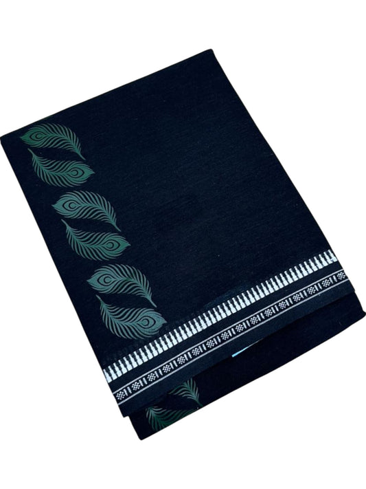 Southloom Black Printed Single Mundu / Otta Mundu / Lungi (South Indian Kerala Dhoti)