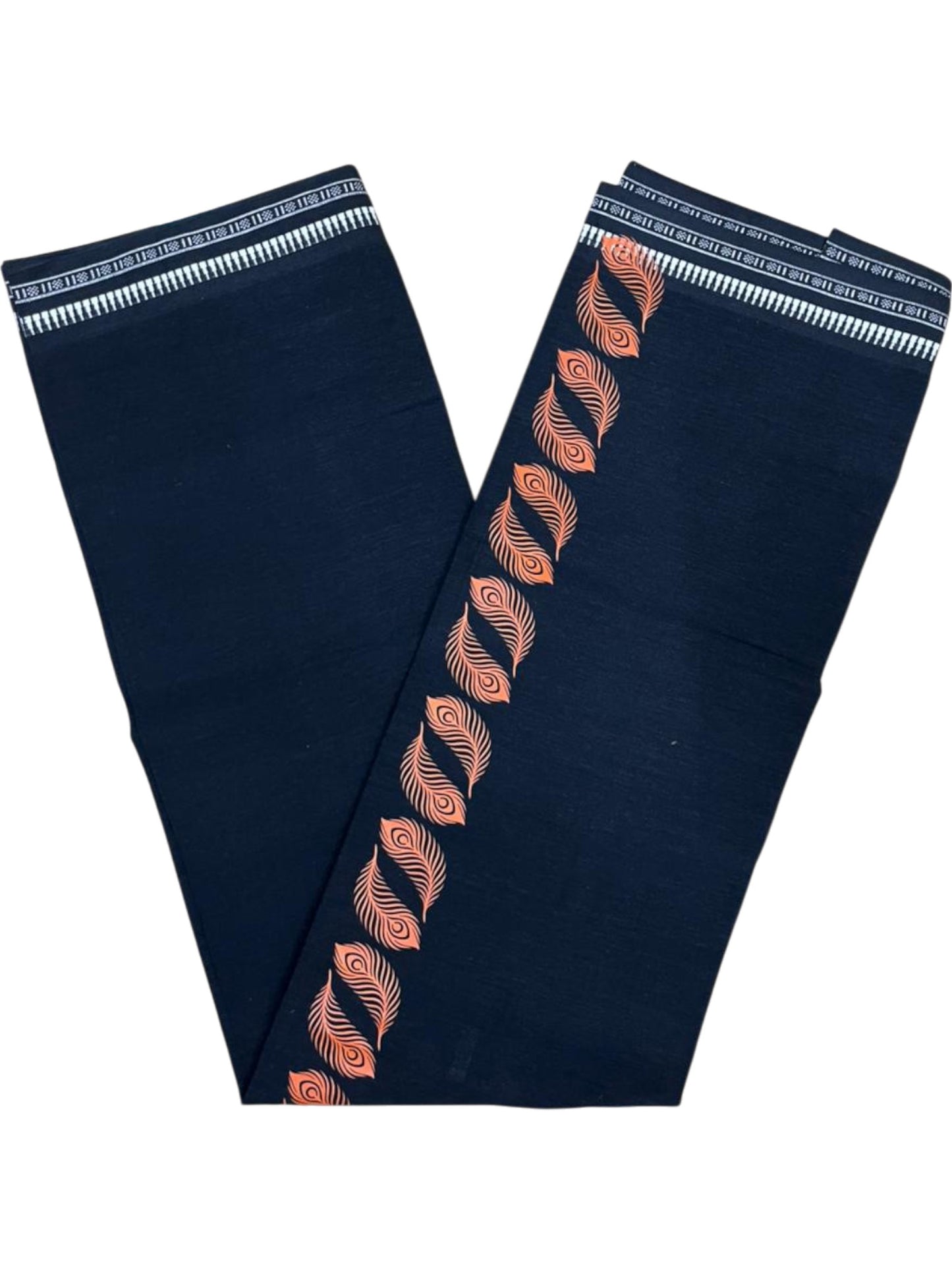 Southloom Black Printed Single Mundu / Otta Mundu / Lungi (South Indian Kerala Dhoti)