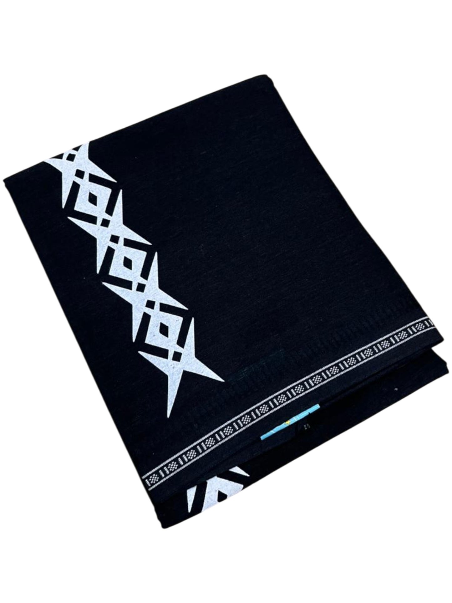 Southloom Black Printed Single Mundu / Otta Mundu / Lungi (South Indian Kerala Dhoti)