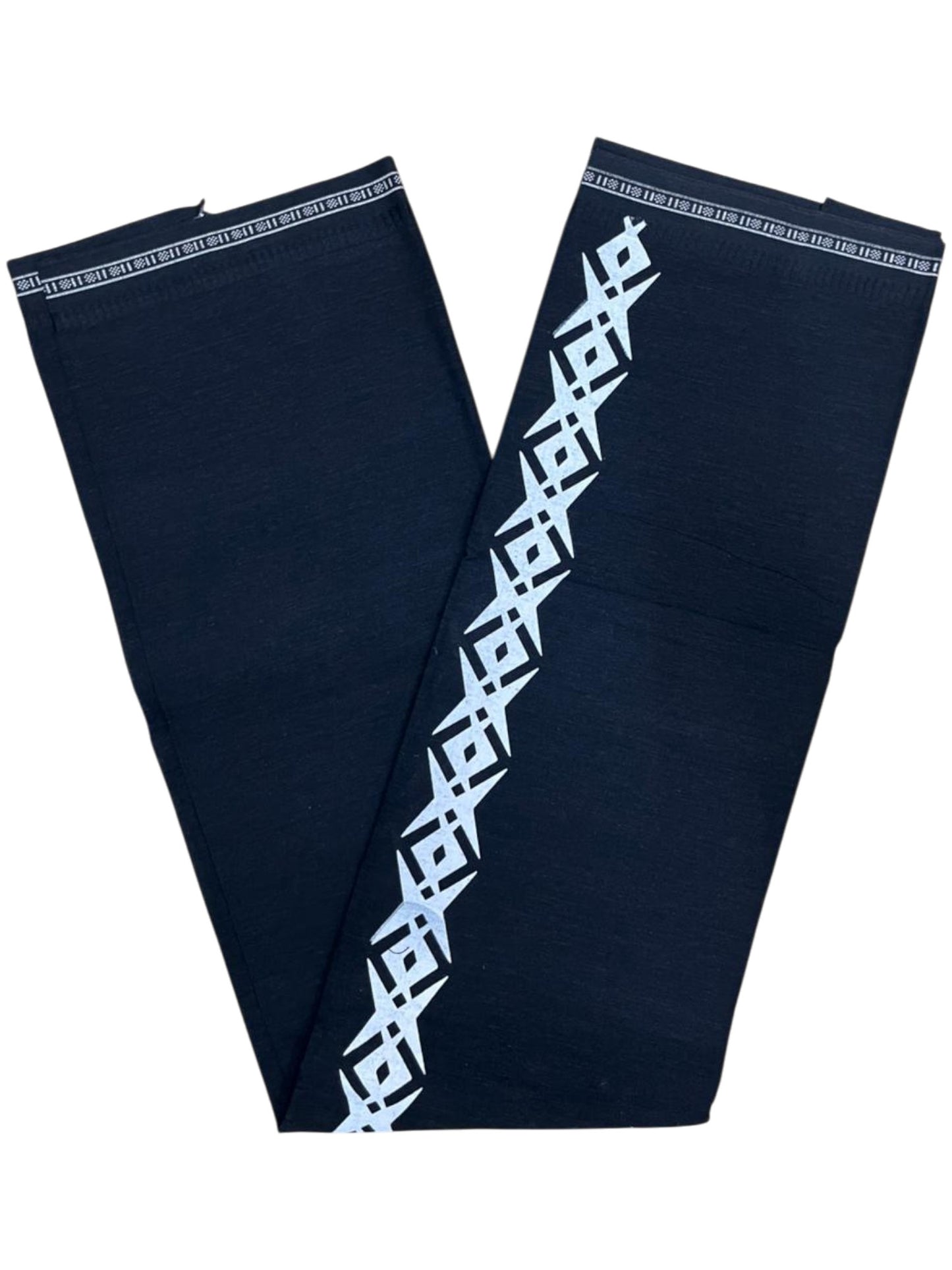 Southloom Black Printed Single Mundu / Otta Mundu / Lungi (South Indian Kerala Dhoti)