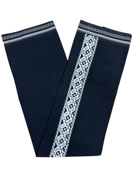 Southloom Black Printed Single Mundu / Otta Mundu / Lungi (South Indian Kerala Dhoti)