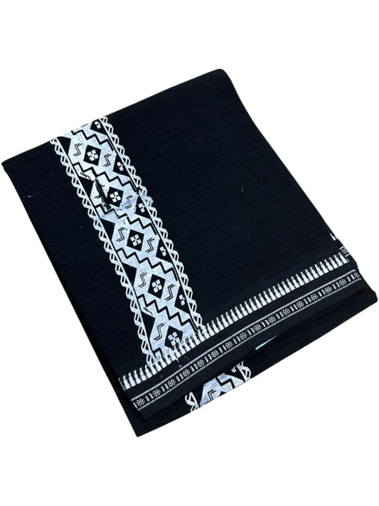 Southloom Black Printed Single Mundu / Otta Mundu / Lungi (South Indian Kerala Dhoti)