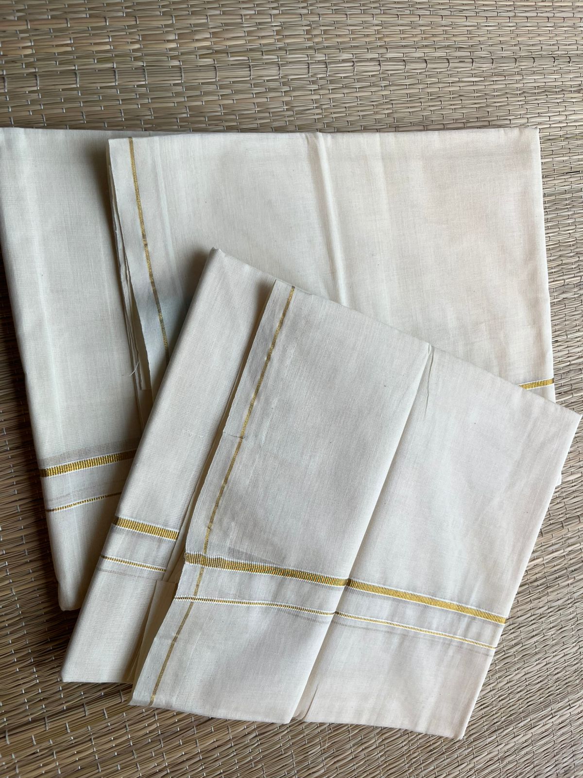 Southloom Cotton Set Mundu With Golden Eerkkil Kasavu (2.80 mtrs) SL416