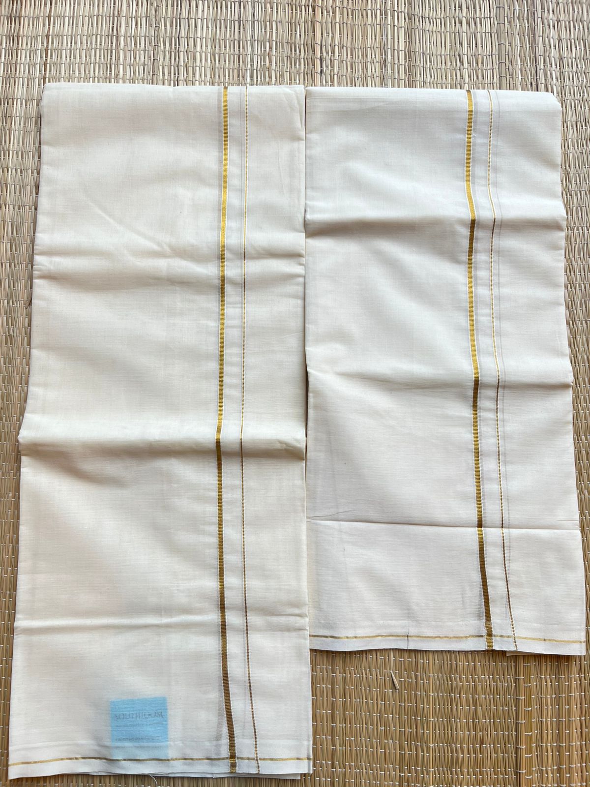 Southloom Cotton Set Mundu With Golden Eerkkil Kasavu (2.80 mtrs) SL416