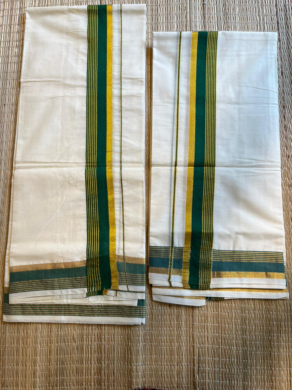 Kerala Cotton Kasavu With Kara Single Set Mundu (2.80 mtrs) SL414