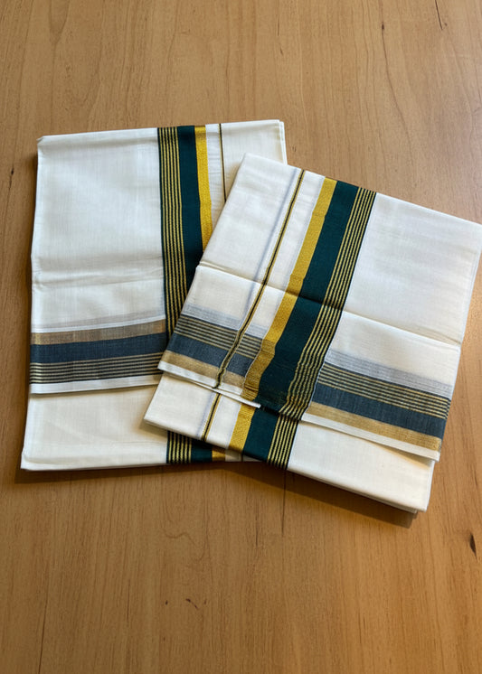 Kerala Cotton Kasavu With Kara Single Set Mundu (2.80 mtrs) SL414