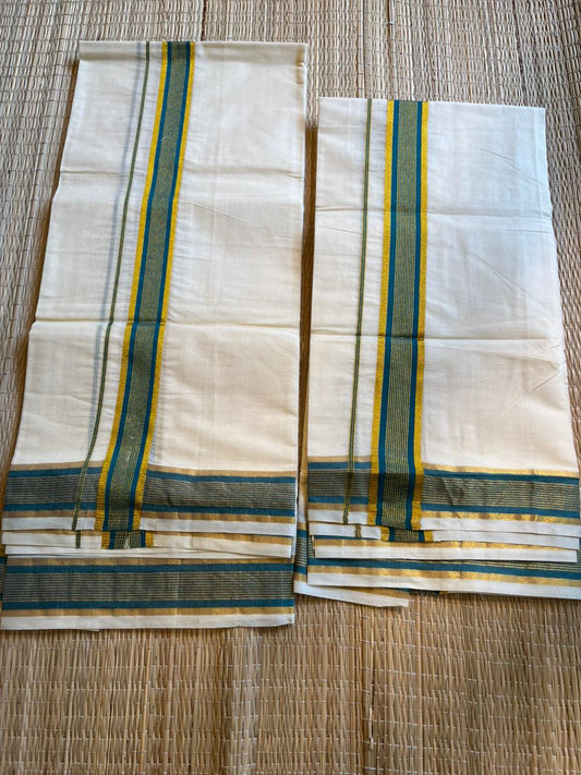 Kerala Cotton Kasavu With Kara Single Set Mundu (2.80 mtrs) SL418