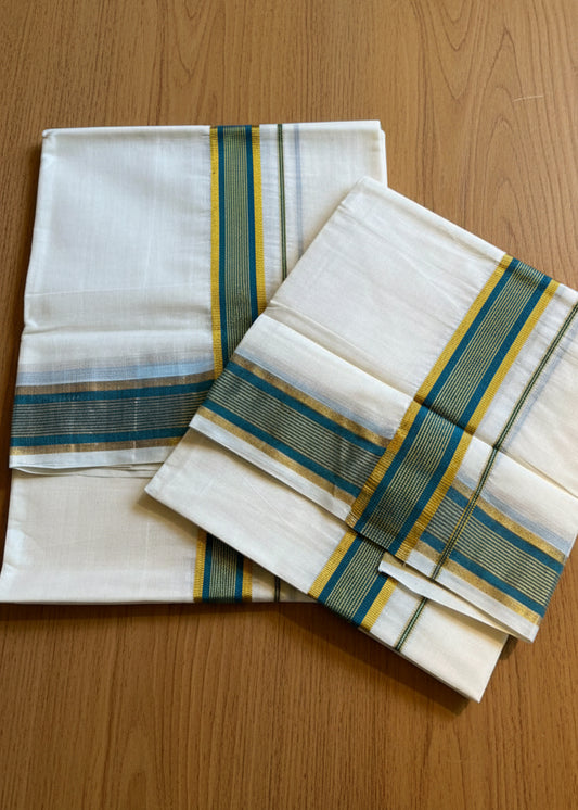 Kerala Cotton Kasavu With Kara Single Set Mundu (2.80 mtrs) SL418