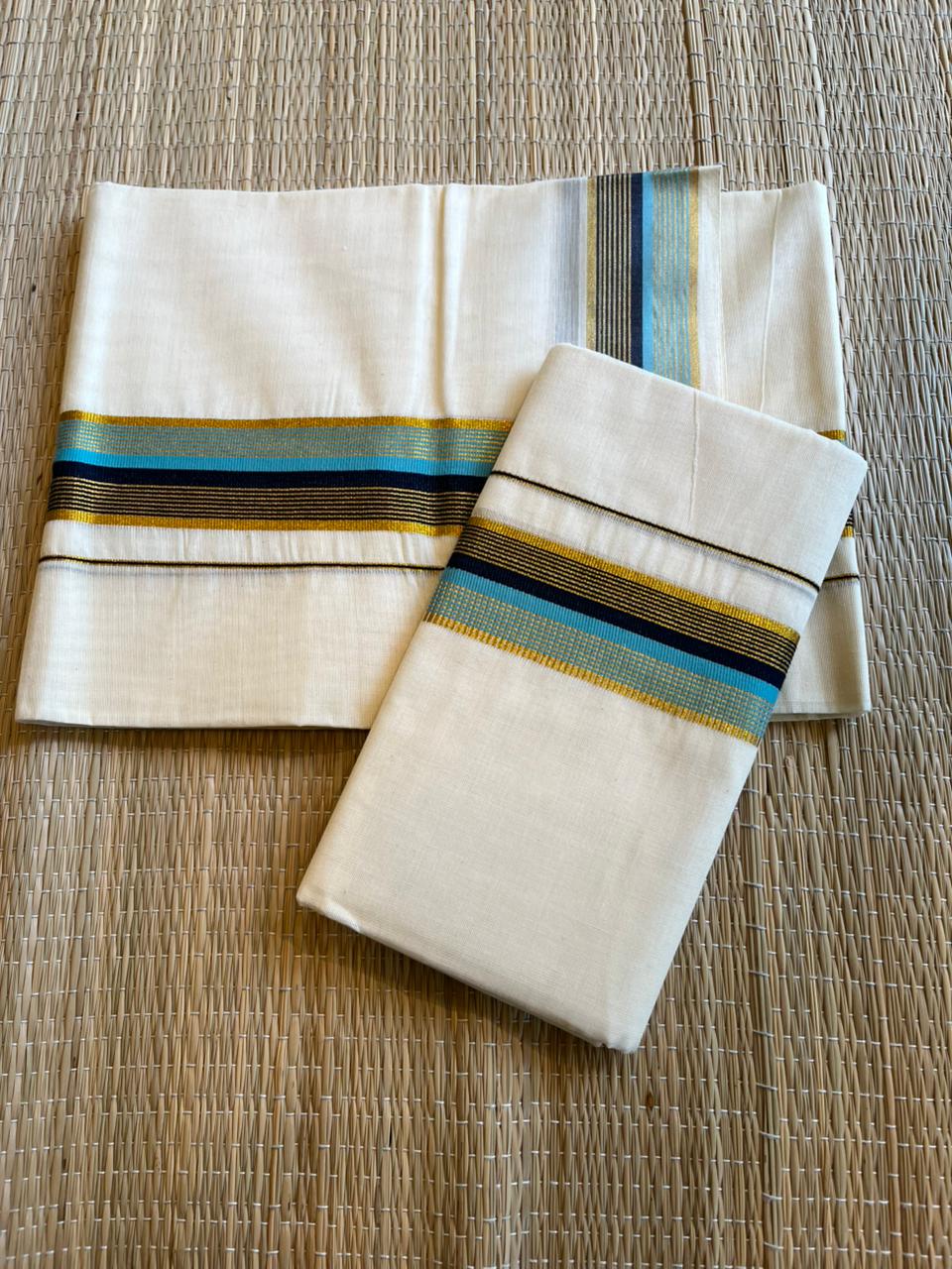Kerala Cotton Kasavu With Kara Single Set Mundu (2.80 mtrs) SL419