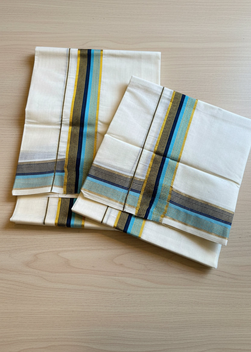 Kerala Cotton Kasavu With Kara Single Set Mundu (2.80 mtrs) SL419