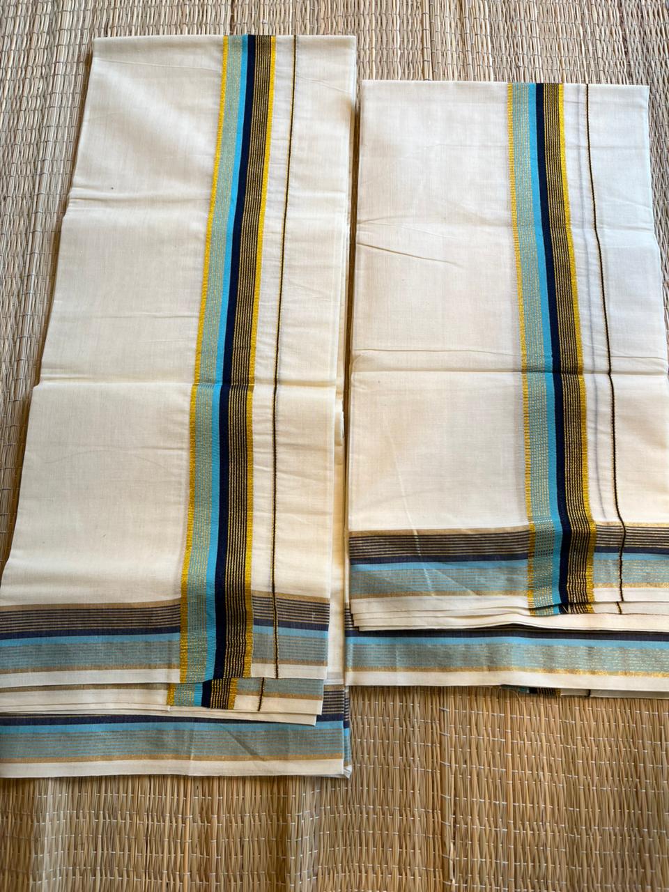 Kerala Cotton Kasavu With Kara Single Set Mundu (2.80 mtrs) SL419