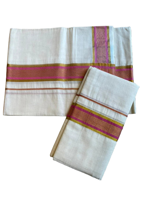 Kerala Cotton Kasavu With Kara Single Set Mundu (2.80 mtrs) SLKK SL424