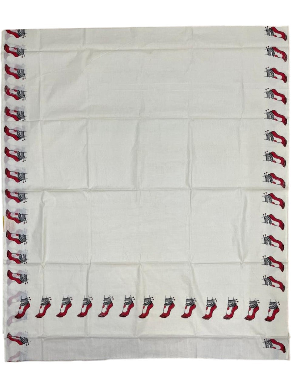 Southloom Cotton Kerala Kasavu Saree with Digital Print on Borders SL477
