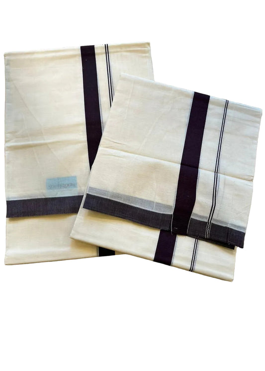 Kerala Cotton Pruple Kara Set Mundu 2.80 mtrs SL425