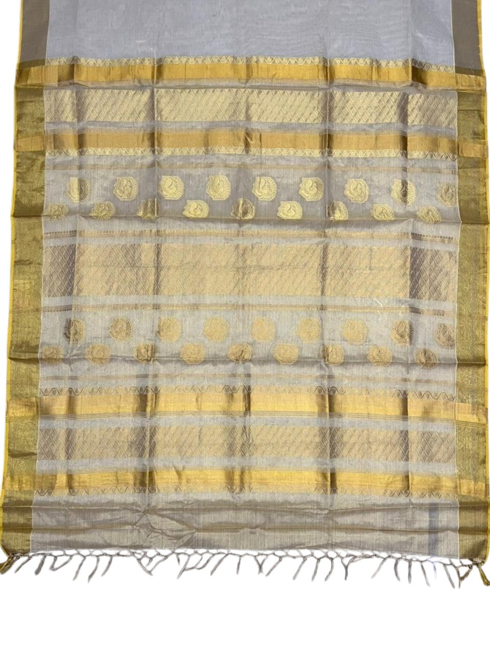 Southloom Tissue Kasavu Replica Saree with Woven Butta Works Across Body And (SL431)