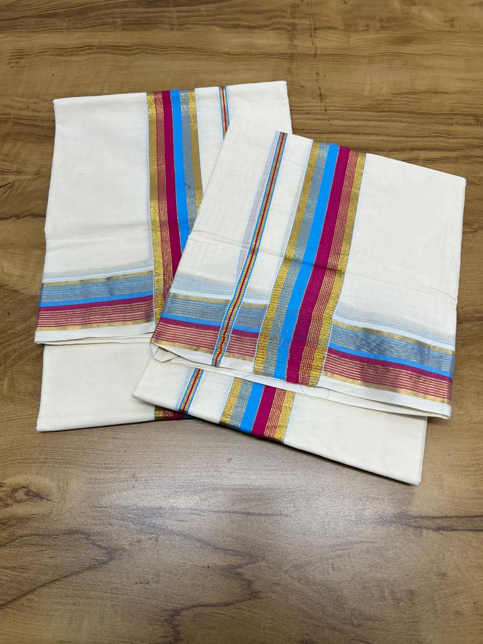Kerala Cotton Kasavu With Kara Single Set Mundu (2.80 mtrs) SL419