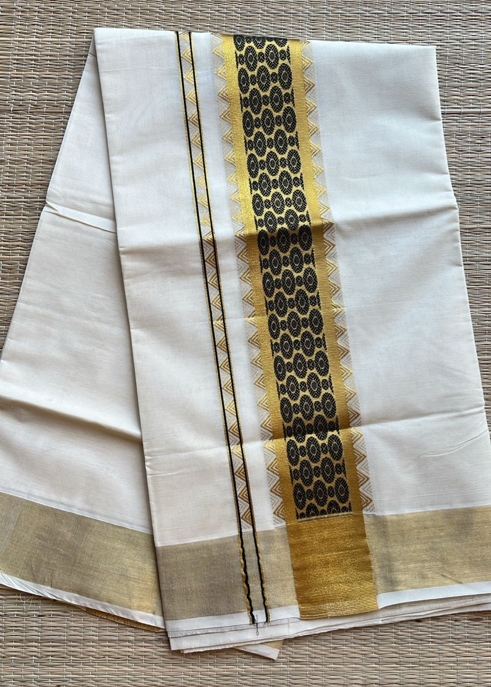 Southloom Kerala Cotton Saree (Black) SL452