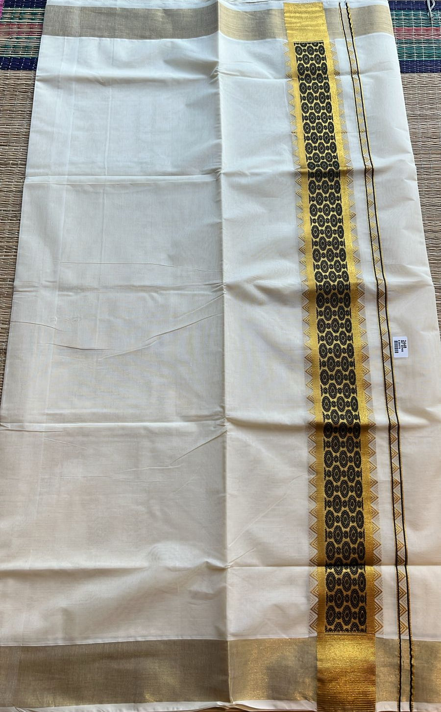 Southloom Kerala Cotton Saree (Black) SL452