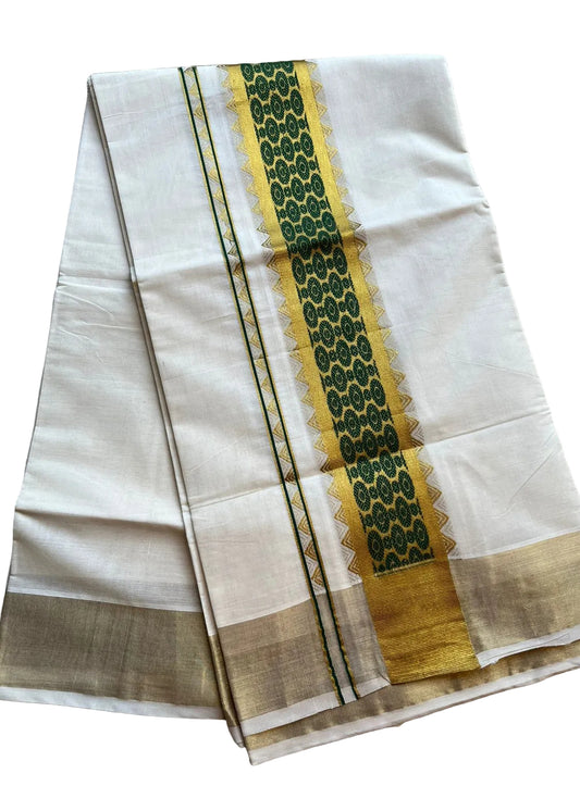 Southloom Kerala Cotton Saree (Green) SL452