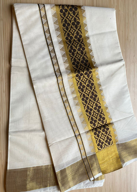 Southloom Kerala Cotton Saree (Brown) SL452