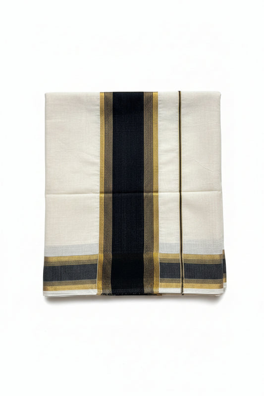 Southloom Kerala Cotton Saree (Black) SL459