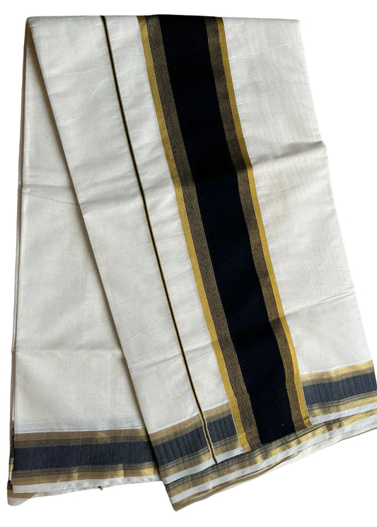 Southloom Kerala Cotton Saree (Black) SL459