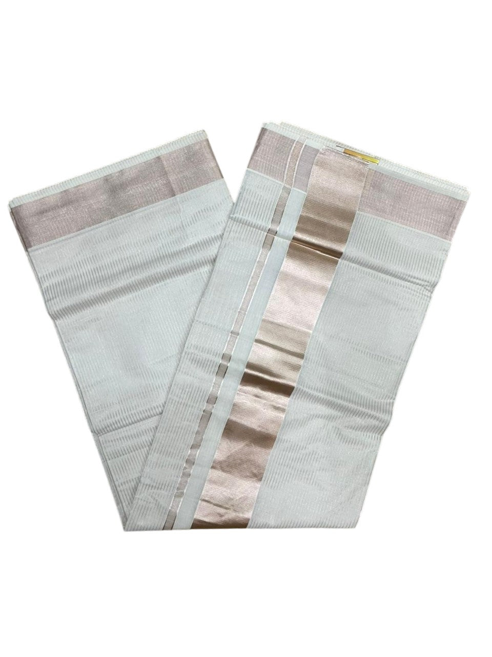 Southloom Kerala Cotton Copper Kasavu Saree with Micro Stripes on Body and Border SL458