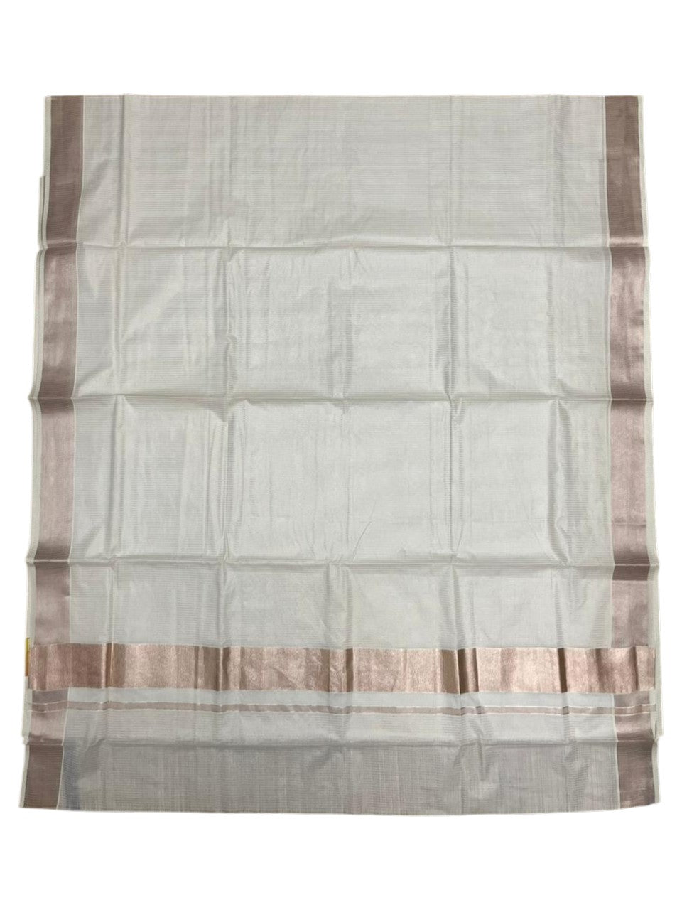 Southloom Kerala Cotton Copper Kasavu Saree with Micro Stripes on Body and Border SL458