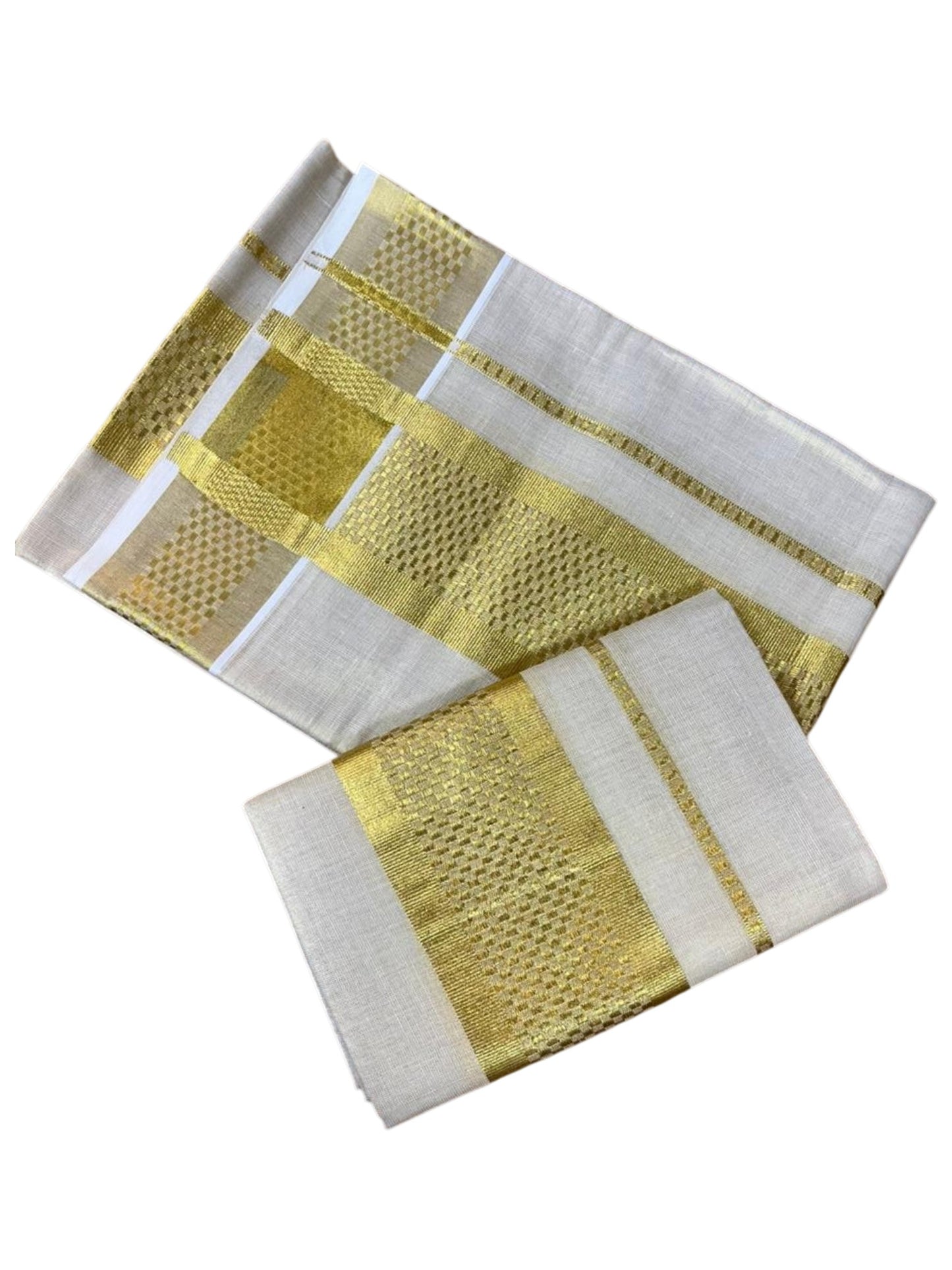 Southloom Kerala Tissue Single Set Mundu (Mundum Neriyathum) with Paa Neythu Border in 2.80 Mtrs SL464