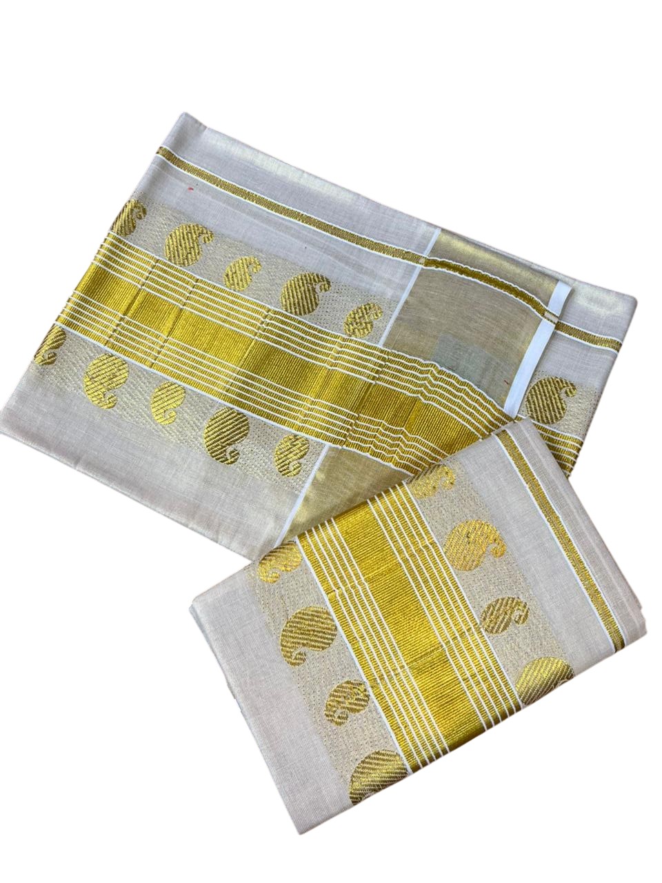 Southloom Kerala Tissue Single Set Mundu (Mundum Neriyathum) with Manga Design in 2.80 Mtrs SL464
