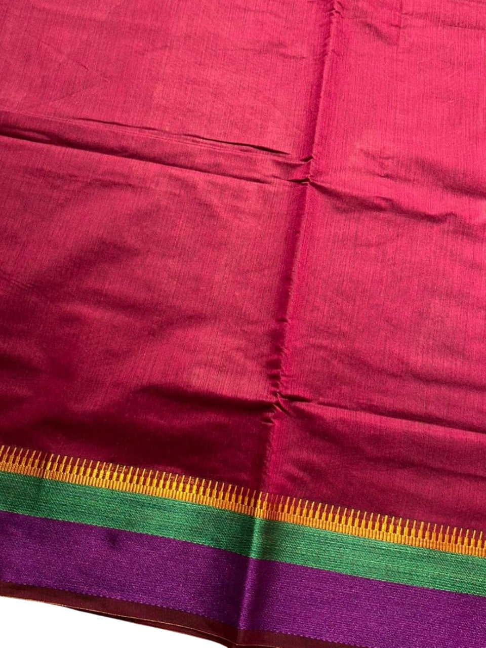 Southloom Maheshwari Cotton Saree With Temple Design on the Body and Borders SL471