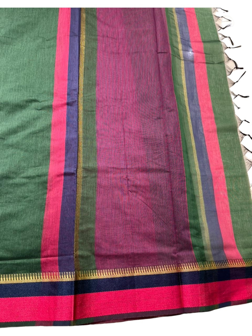 Southloom Maheshwari Cotton Saree With Temple Design on the Body and Borders SL471