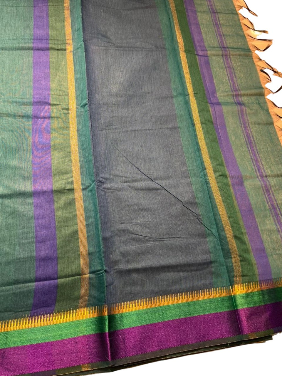 Southloom Maheshwari Cotton Saree With Temple Design on the Body and Borders SL471