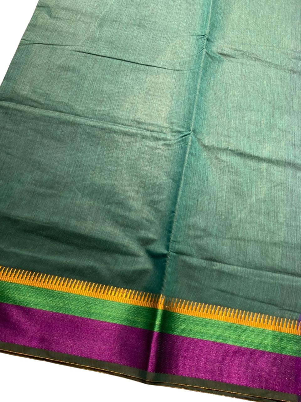 Southloom Maheshwari Cotton Saree With Temple Design on the Body and Borders SL471