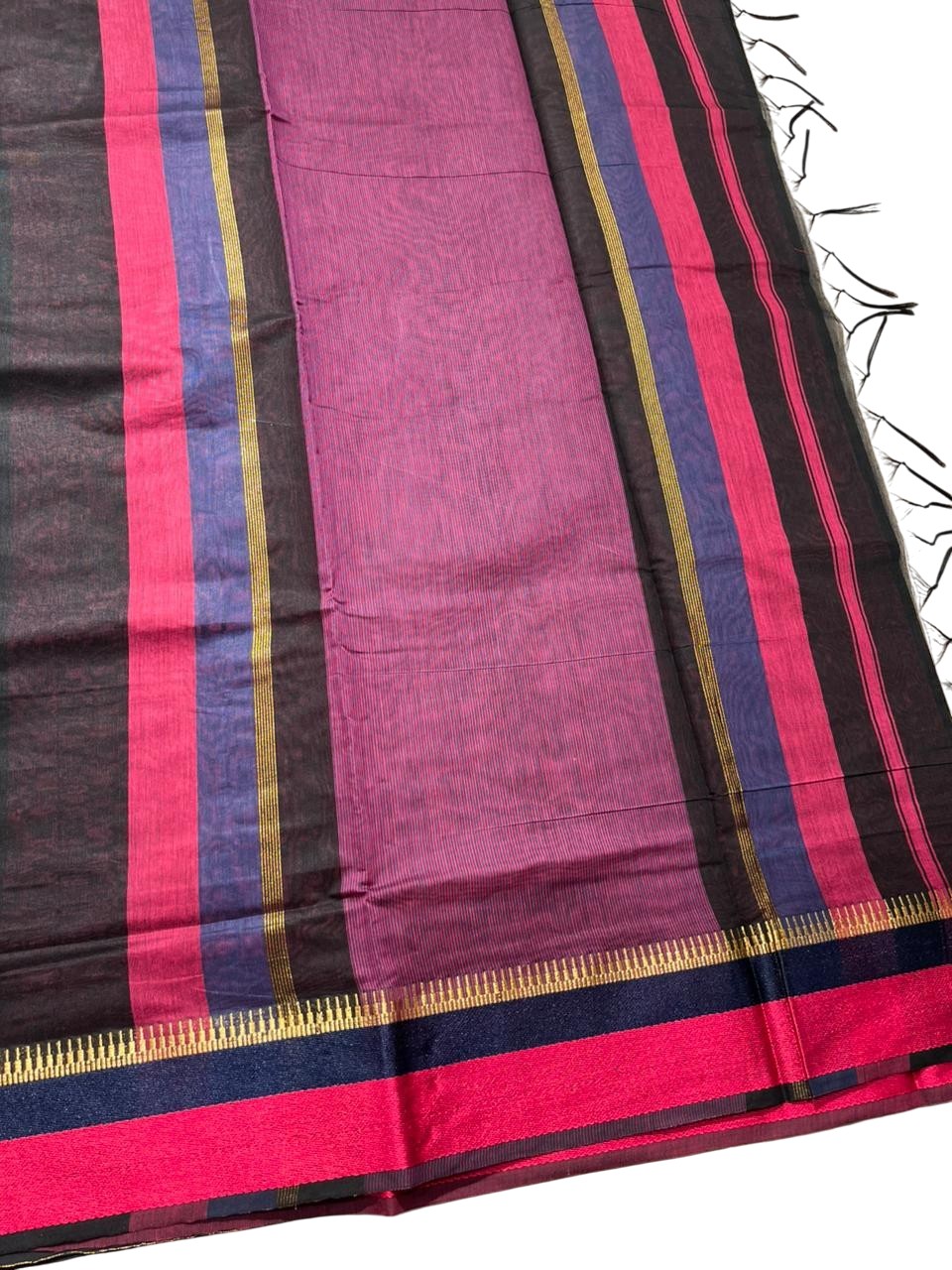 Southloom Maheshwari Cotton Saree With Temple Design on the Body and Borders SL471