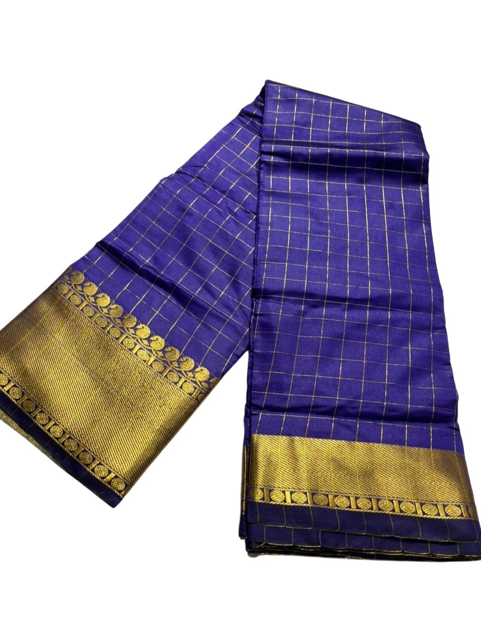 Southloom Kerala Semi Silk Saree With Check Design In Violet