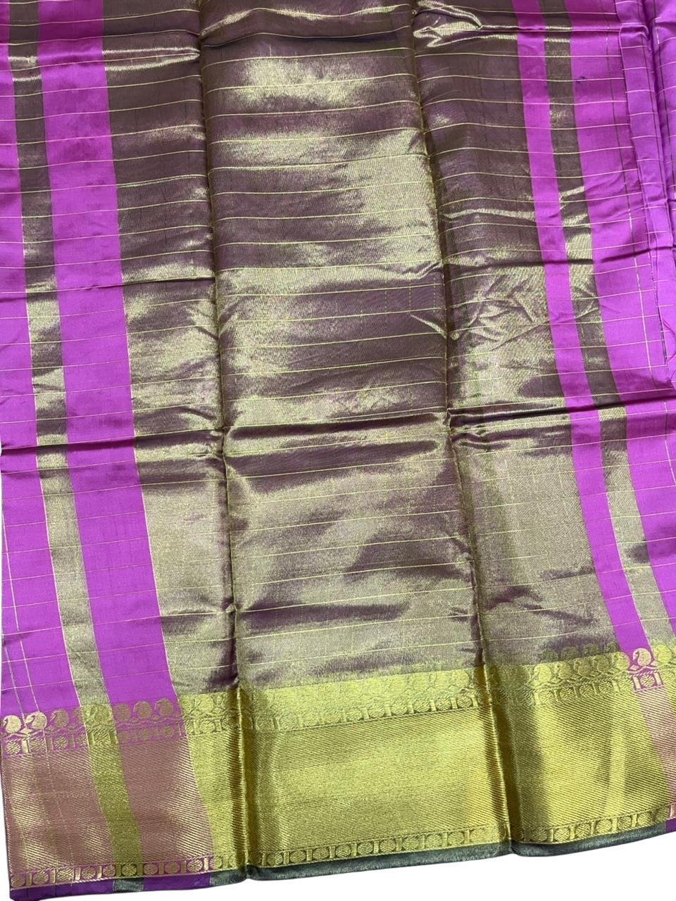 Southloom Kerala Semi Silk Saree With Check Design In Pink