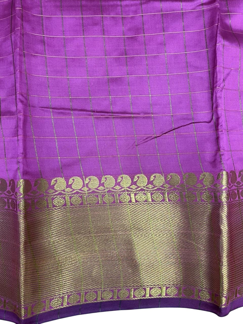 Southloom Kerala Semi Silk Saree With Check Design In Pink