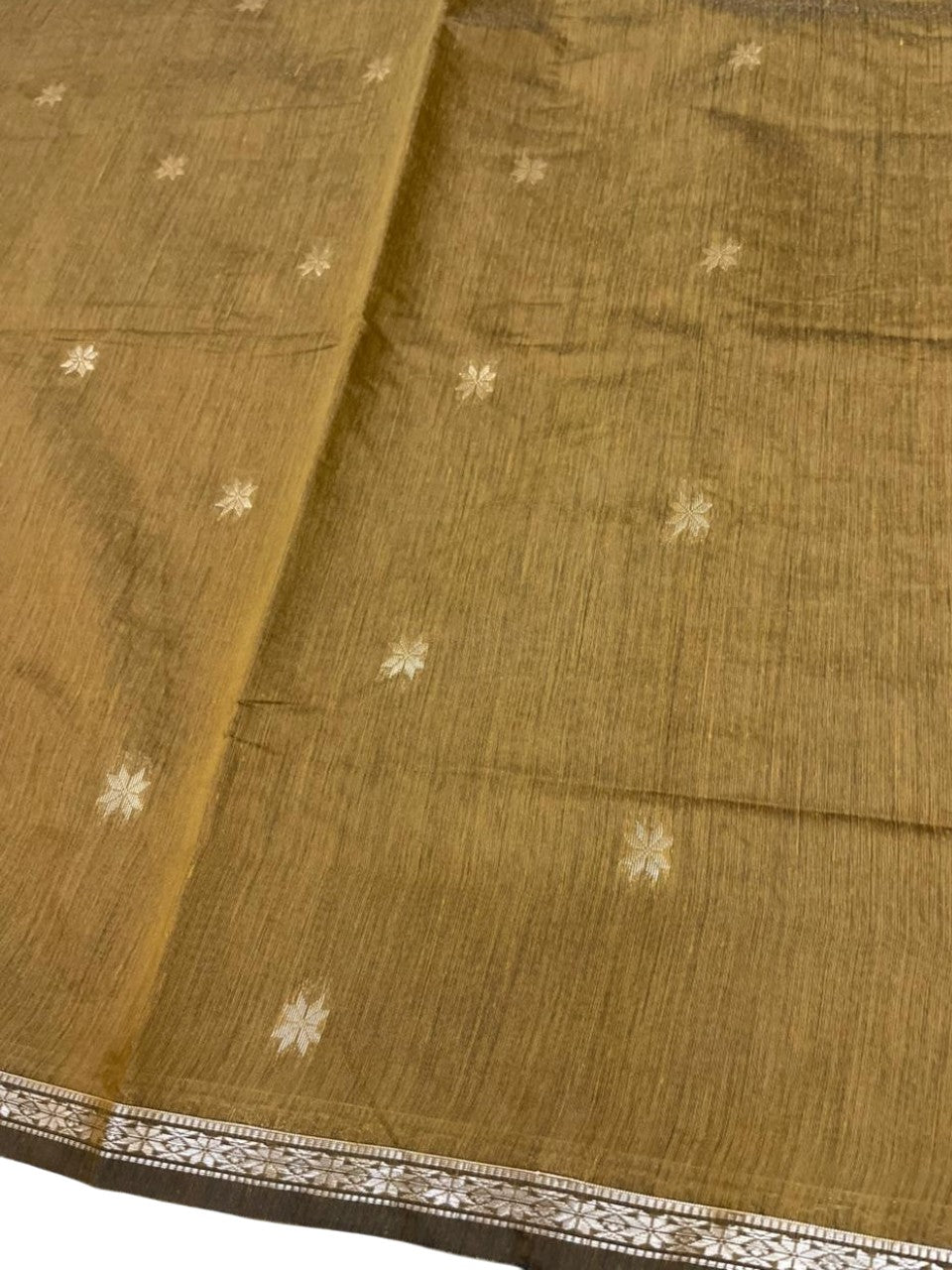Southloom Maheshwari Cotton Saree With Woven Works on Body in Mustard Yellow and Black SL471